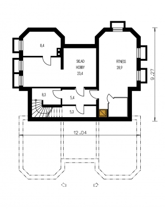 Mirror image | Floor plan of basement - RIVIERA 200